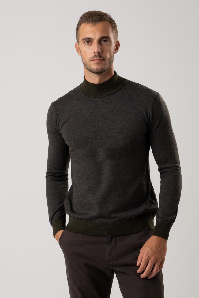 Privati Firenze Strickwaren Herren Privati Firenze Hoher Kragen Slim Einfarbig 100% Merinowolle