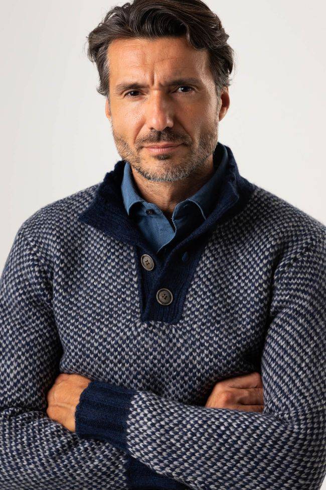 Privati Firenze Strickwaren Herren Privati Firenze Hoher Kragen Slim Einfarbig 80% Wolle, 20% Polyamid