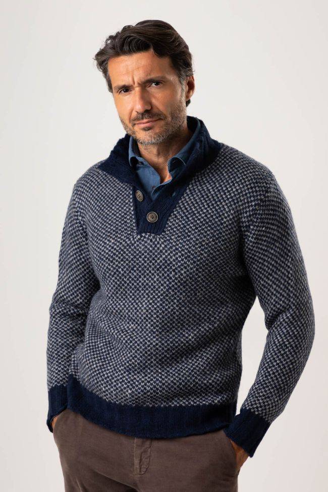 privati firenze Strickwaren Herren Privati Firenze hoher Kragen Slim Einfarbig 80% Wolle, 20% Polyamid