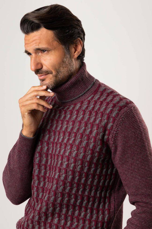 Privati Firenze Strickwaren Herren Privati Firenze Hoher Kragen Slim Muster 50% Wool 20% Pa 20%vi 10% Cashmere