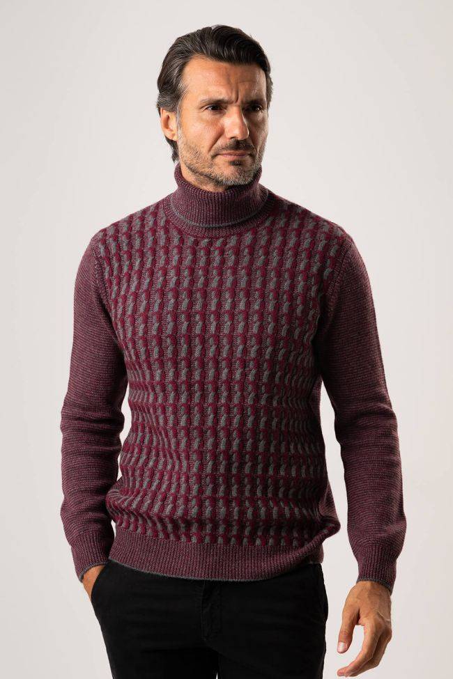 privati firenze Strickwaren Herren Privati Firenze hoher Kragen Slim Muster 50% wool 20% pa 20%vi 10% cashmere