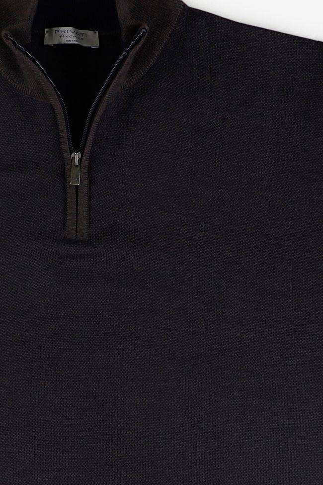 Privati Firenze Strickwaren Herren Privati Firenze Reißverschluss Slim Halb Unifarben 100% Merinowolle Extrafine