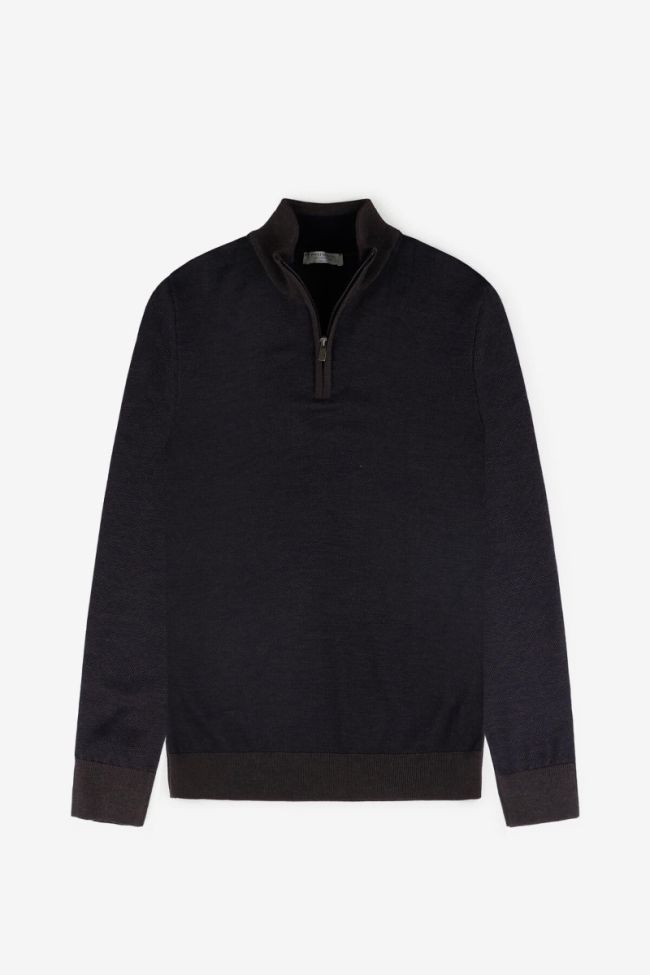 privati firenze Strickwaren Herren Privati Firenze Reißverschluss Slim Halb Unifarben 100% Merinowolle Extrafine