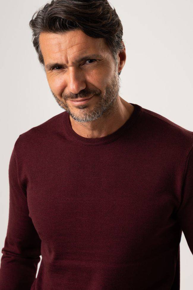 Privati Firenze Strickwaren Herren Privati Firenze Rundhalsausschnitt Slim Einfarbig 100% Merinowolle