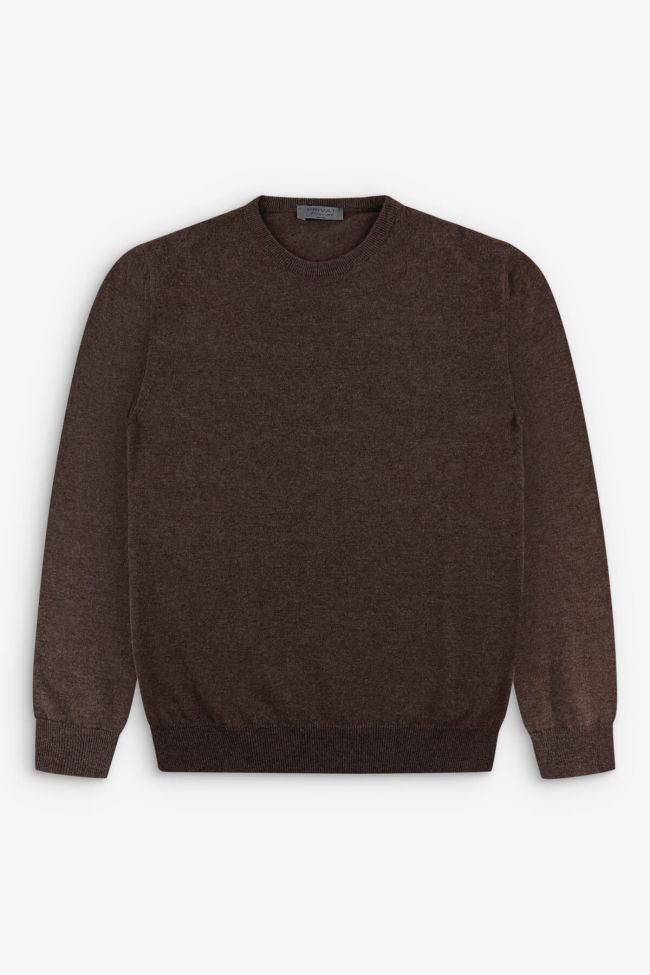 Privati Firenze Strickwaren Herren Privati Firenze Rundhalsausschnitt Slim Einfarbig 70% Wolle, 30% Kaschmir