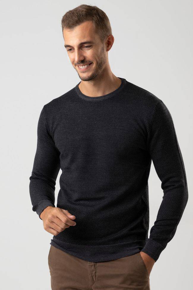 privati firenze Strickwaren Herren Privati Firenze Rundhalsausschnitt Slim Halb Unifarben 100% Merinowolle