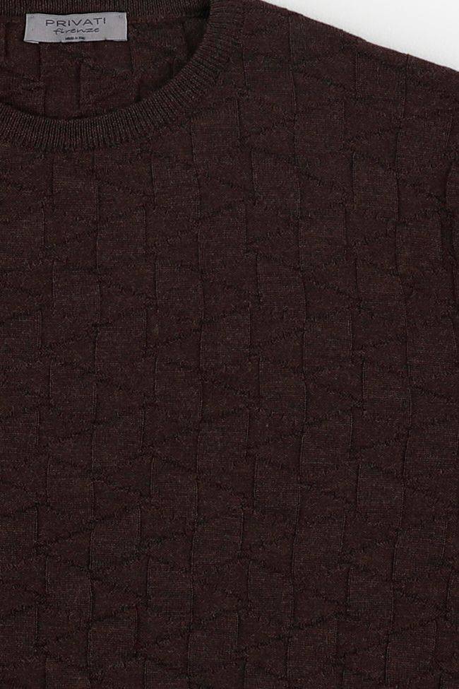 Privati Firenze Strickwaren Herren Privati Firenze Rundhalsausschnitt Slim Muster 100% Merinowolle