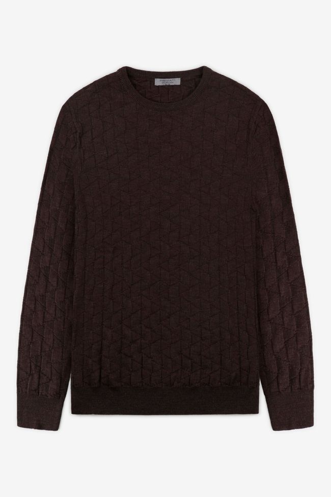 privati firenze Strickwaren Herren Privati Firenze Rundhalsausschnitt Slim Muster 100% Merinowolle