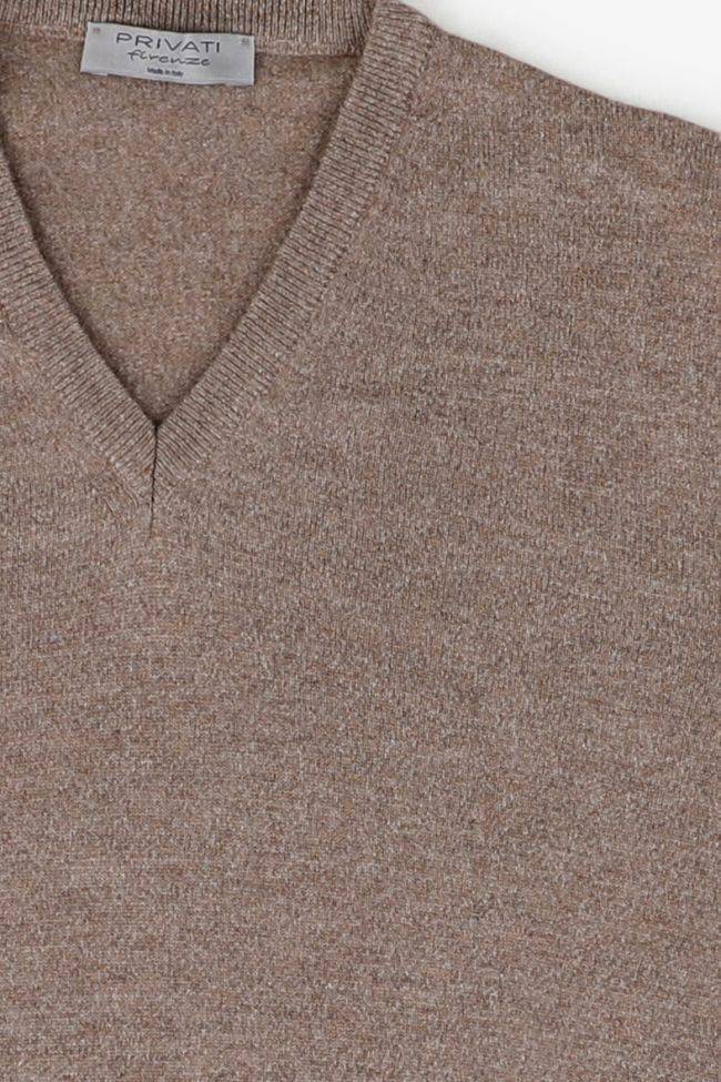 Privati Firenze Strickwaren Herren Privati Firenze V-Ausschnitt Regular Einfarbig 90% Wolle 10% Kaschmir