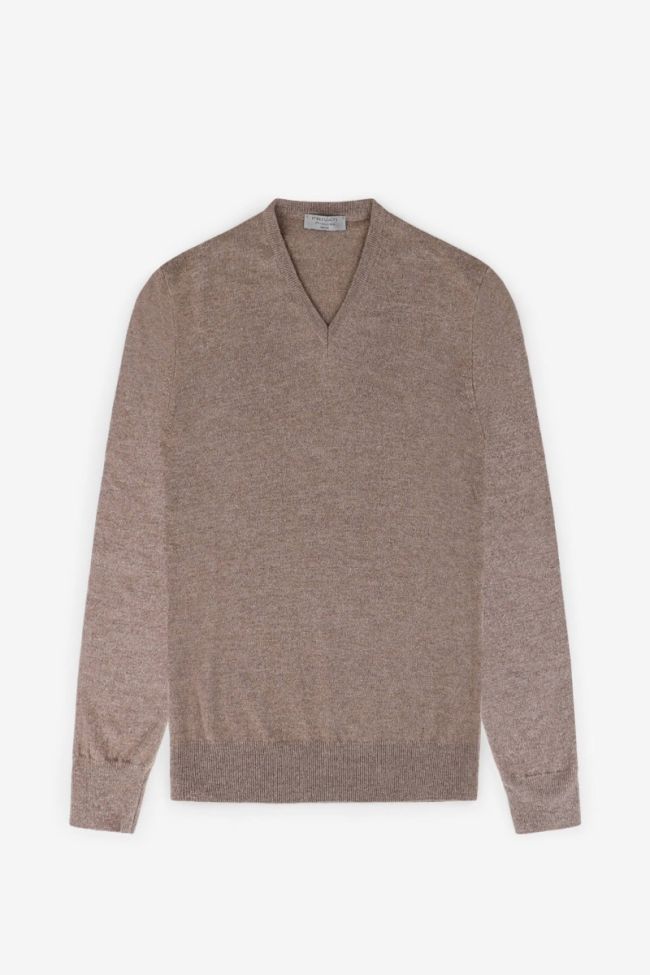 privati firenze Strickwaren Herren Privati Firenze V-Ausschnitt Regular Einfarbig 90% wolle 10% Kaschmir