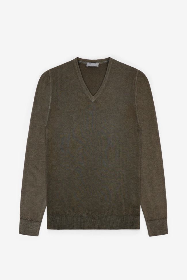 privati firenze Strickwaren Herren Privati Firenze V-Ausschnitt Regular Einfarbig 100% Merinowolle