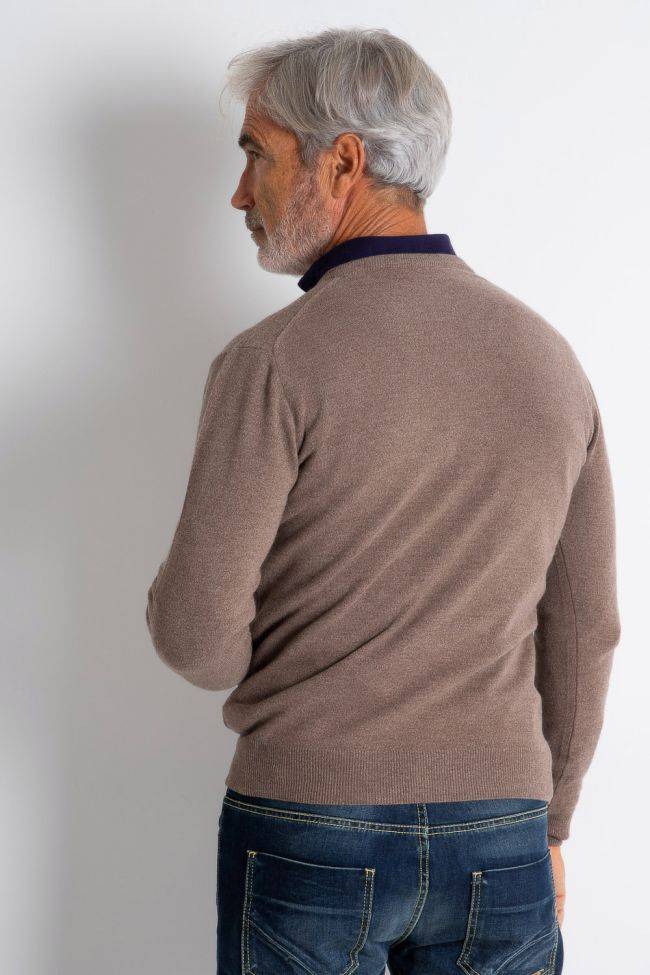 Privati Firenze Strickwaren Herren Privati Firenze V-Ausschnitt Slim Einfarbig 90% Wolle 10% Kaschmir