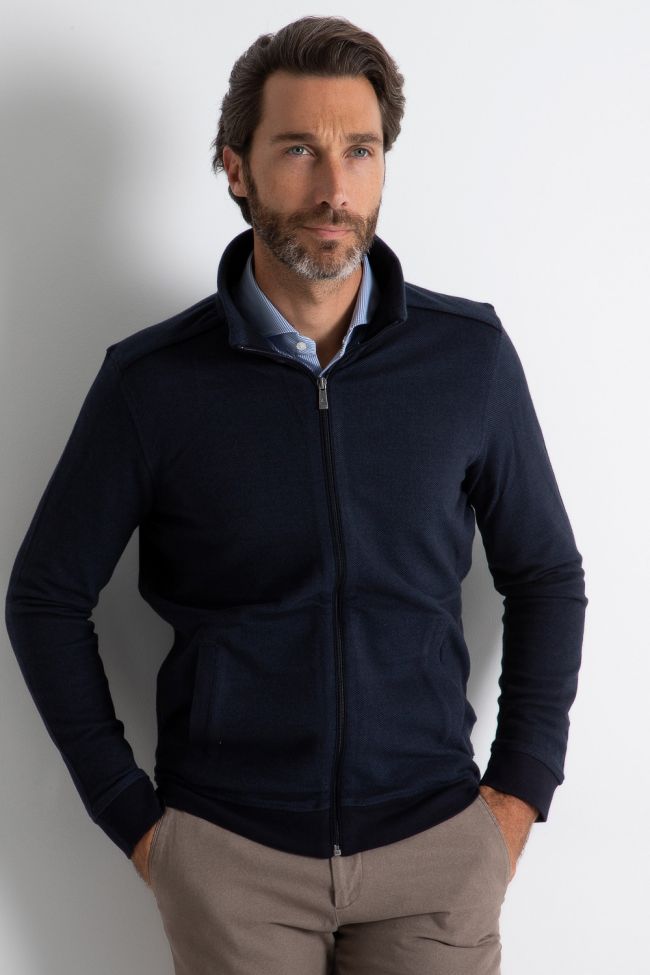 Ragman Strickwaren Herren Ragman Reißverschluss Classic Einfarbig 100% Winter Cotton