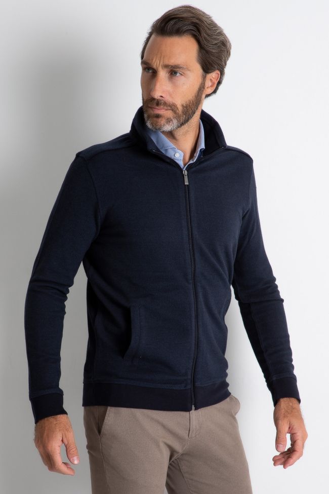 Ragman Strickwaren Herren Ragman Reißverschluss Classic Einfarbig 100% Winter Cotton