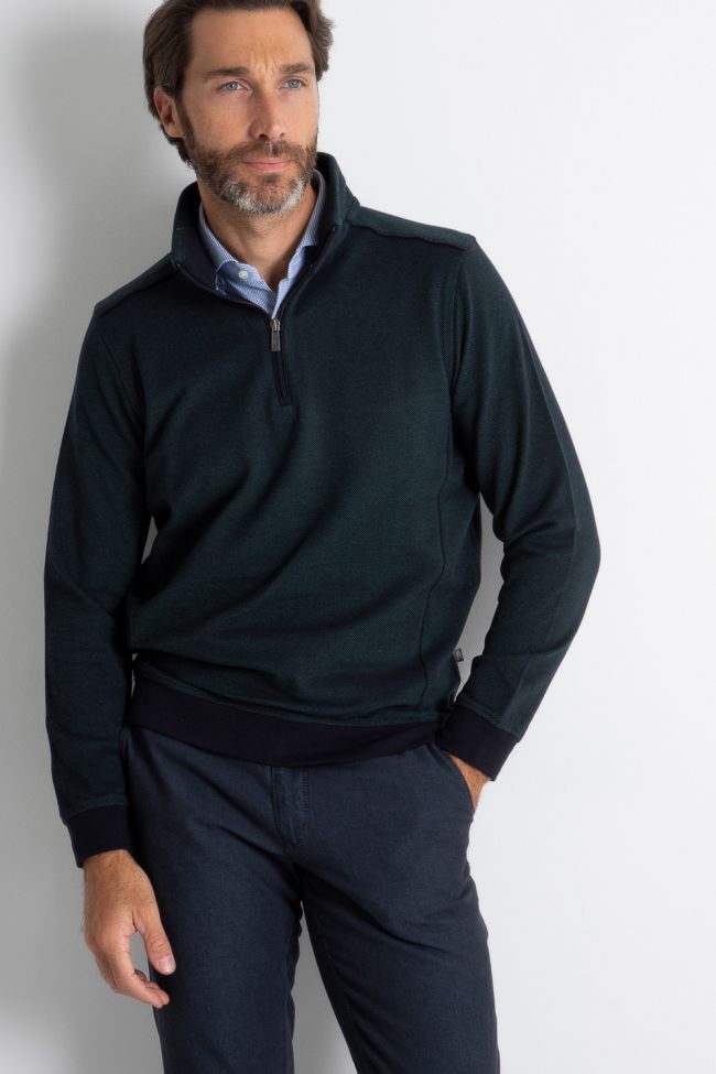 Ragman Strickwaren Herren Ragman Reißverschluss Classic Einfarbig 100% Winter Cotton