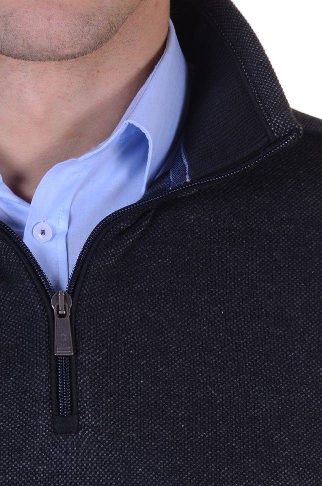 Ragman Strickwaren Herren Ragman Reißverschluss Classic Einfarbig 100% Winter Cotton