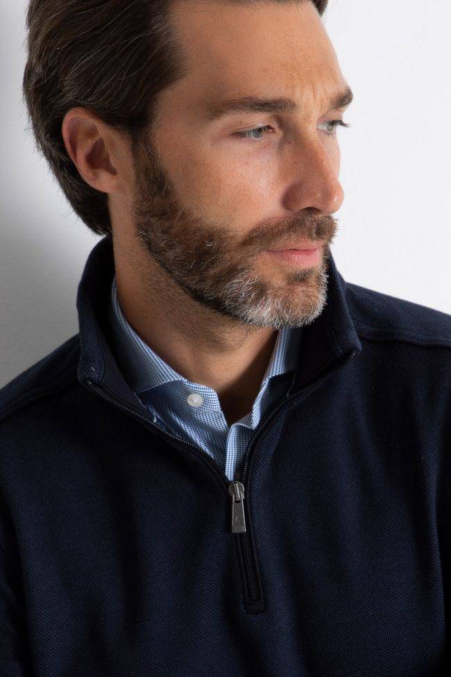 Ragman Strickwaren Herren Ragman Reißverschluss Classic Einfarbig 100% Winter Cotton