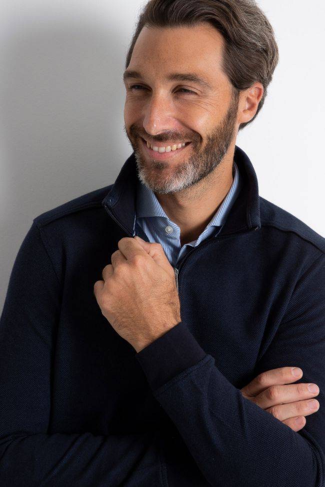 Ragman Strickwaren Herren Ragman Reißverschluss Classic Einfarbig 100% Winter Cotton