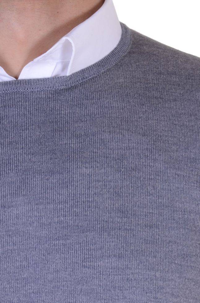 Ragman Strickwaren Herren Ragman Rundhalsausschnitt Classic Einfarbig 100% Merinowolle Extrafine