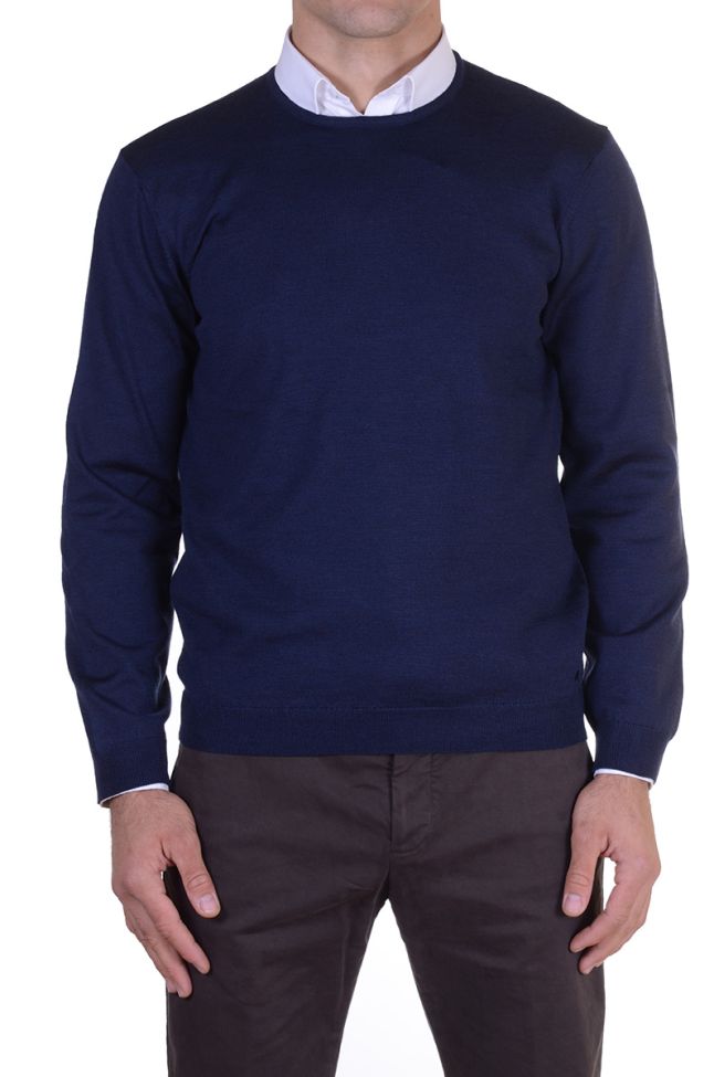 Ragman Strickwaren Herren Ragman Rundhalsausschnitt Classic Einfarbig 100% Merinowolle Extrafine