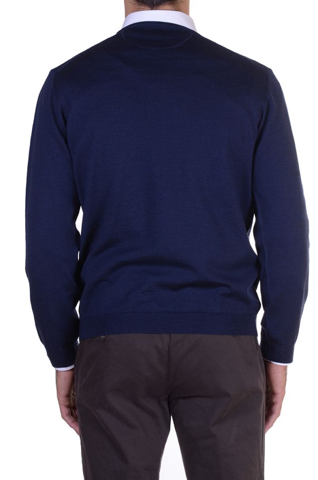 Ragman Strickwaren Herren Ragman Rundhalsausschnitt Classic Einfarbig 100% Merinowolle Extrafine