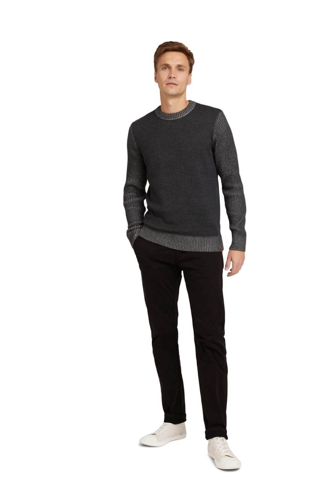 Tom Tailor Strickwaren Herren Tom Tailor Rundhalsausschnitt Regular Einfarbig