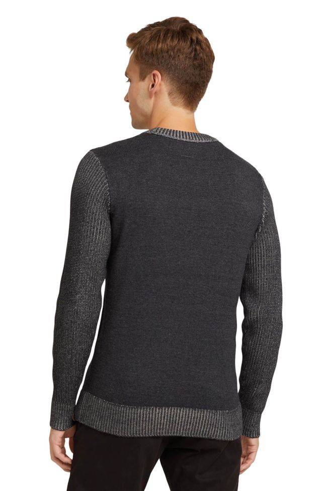 Tom Tailor Strickwaren Herren Tom Tailor Rundhalsausschnitt Regular Einfarbig