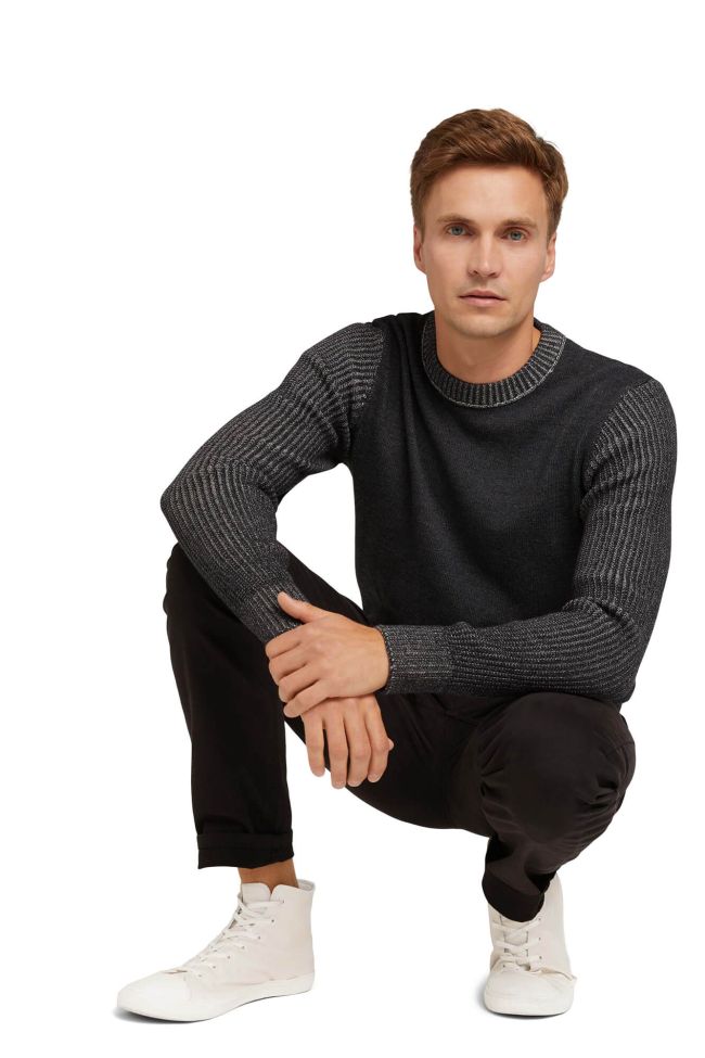 tom tailor Strickwaren Herren Tom Tailor Rundhalsausschnitt Regular Einfarbig
