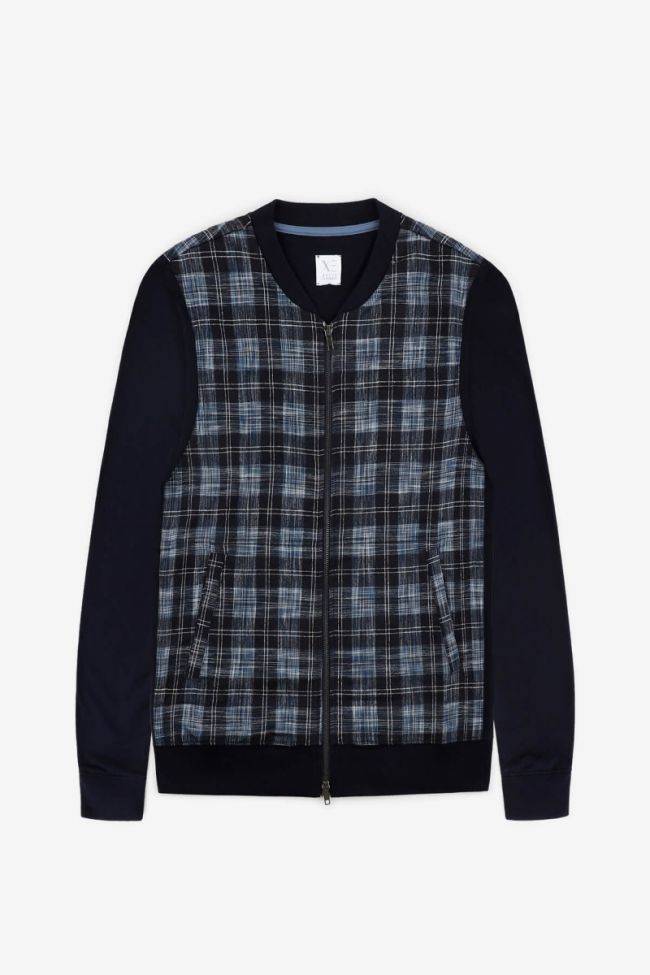 xacus Strickwaren Herren Xacus Jacke Regular Karo 85% cotton 10% linen 3% polyamide