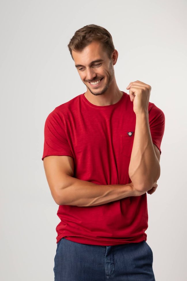 one & way T-shirt Herren One & Way Slim Einfarbig 100% Baumwolle Kurze Ärmel