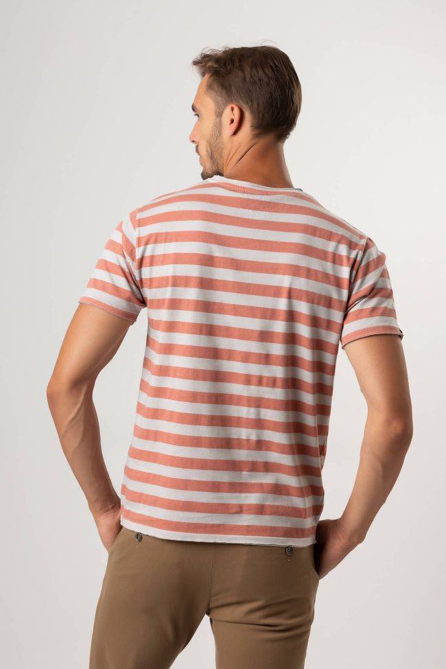 One & Way T-shirt Herren One & Way Slim Streifen 100% Baumwolle Kurze Ärmel