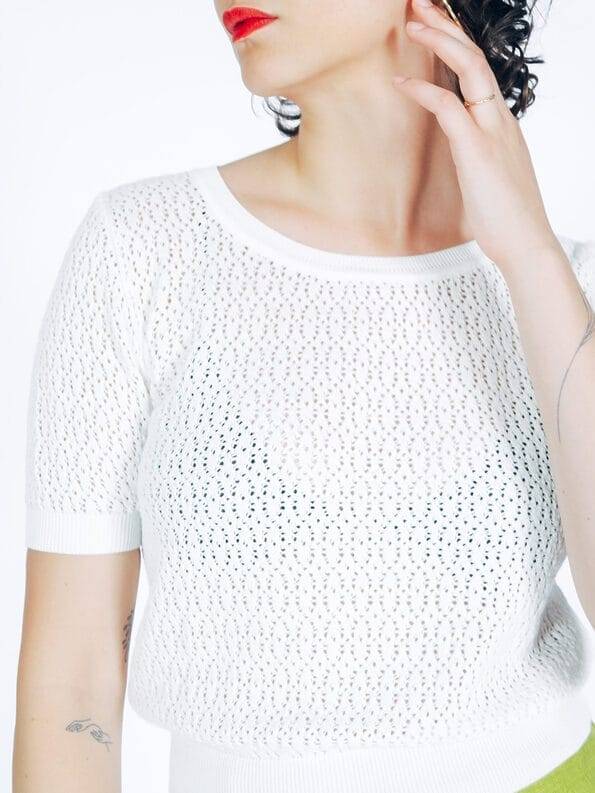 Mademoiselle YéYé Ajour Stricktop Aus Bio-Baumwolle