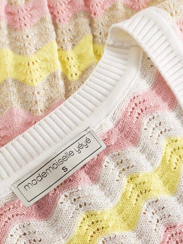 Mademoiselle YéYé Ajour Stricktop Aus Bio-Baumwolle Mit Lurex