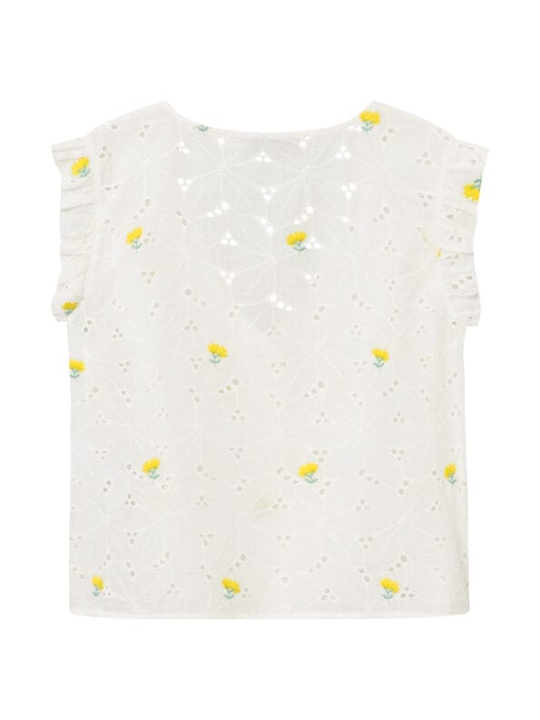 Mademoiselle YéYé Broderie Anglaise Top Mit Stickerei Aus Baumwolle