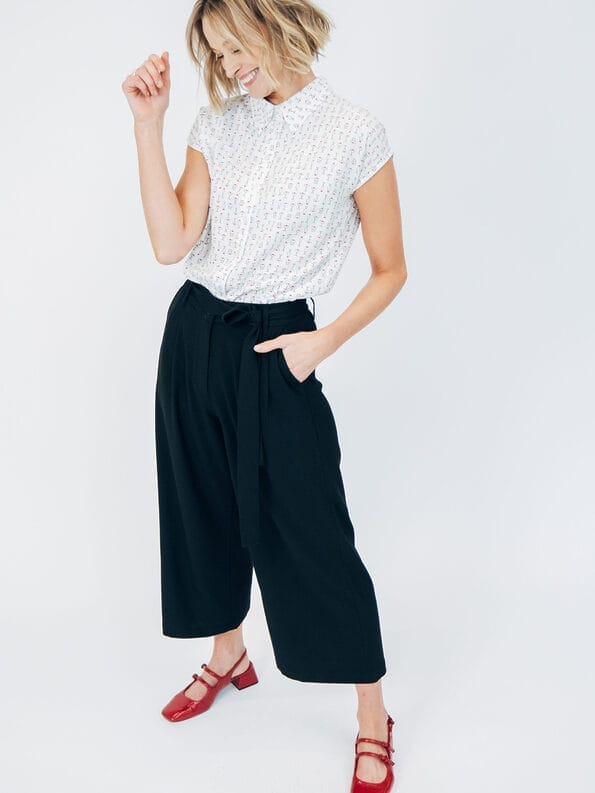 Mademoiselle YéYé Bundfaltenhose Mit Verkürztem Bein Und Bindeband