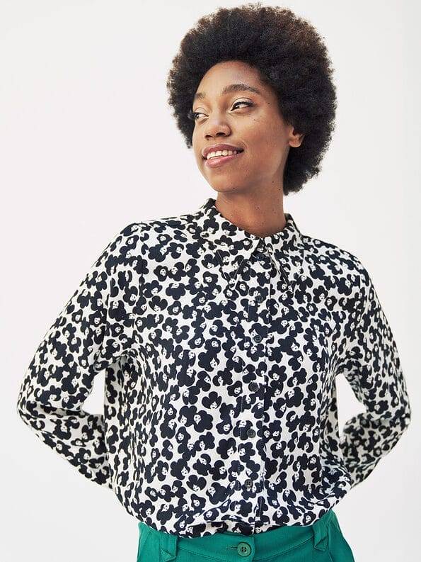 Mademoiselle YéYé Crepe Hemdbluse Mit Langem Kragen Aus Ecovero By Lenzing