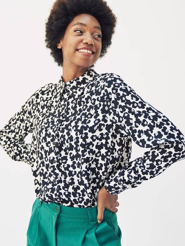 Mademoiselle YéYé Crepe Hemdbluse Mit Langem Kragen Aus Ecovero By Lenzing