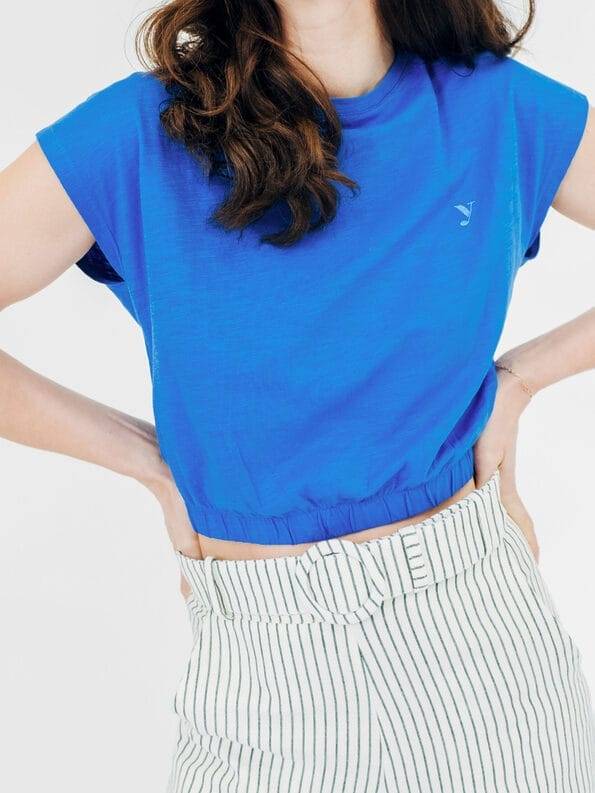 Mademoiselle YéYé Crop Top Mit Stick Aus Bio-Baumwolle