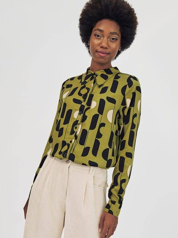 Mademoiselle YéYé Hemdbluse Mit Langem Kragen Aus Ecovero By Lenzing