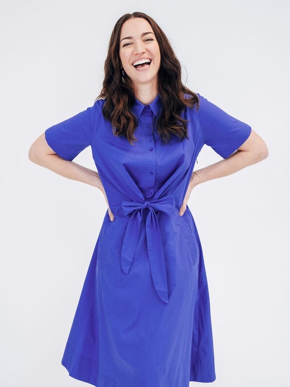 Mademoiselle YéYé Hemdblusenkleid Mit Knotendetail Aus Bio-Baumwolle