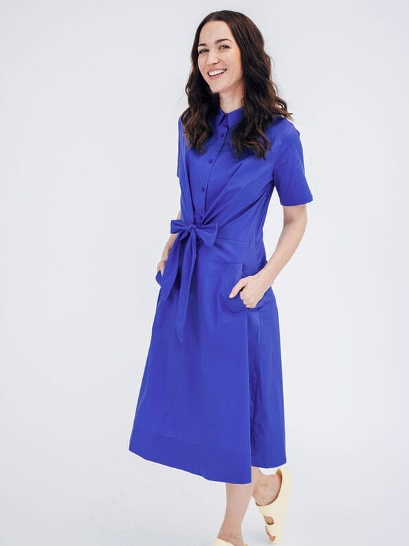 Mademoiselle YéYé Hemdblusenkleid Mit Knotendetail Aus Bio-Baumwolle