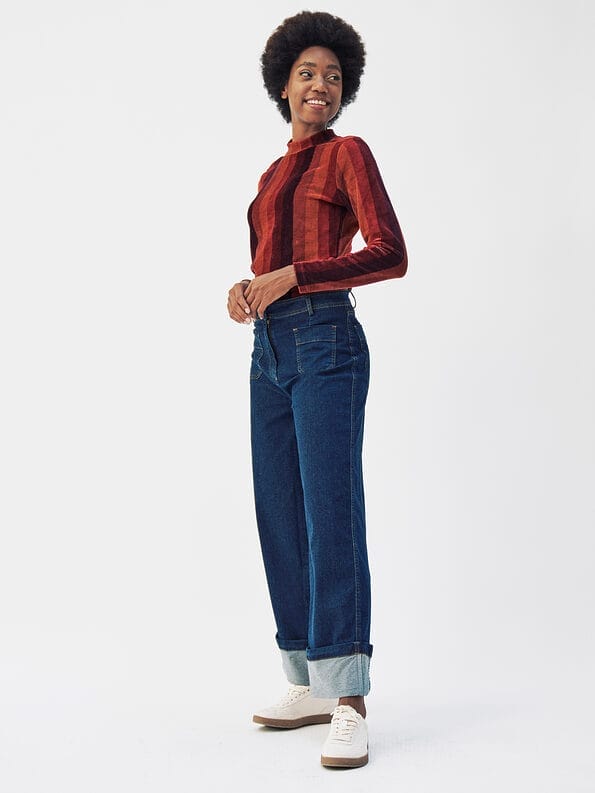 Mademoiselle YéYé Jeans Hose Mit Breitem Saumaufschlag Aus Bio-Baumwolle