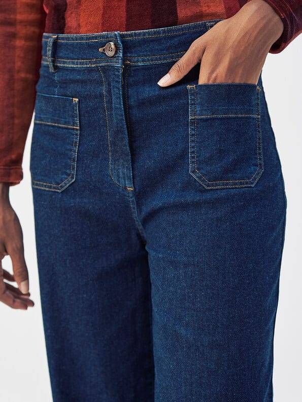 Mademoiselle YéYé Jeans Hose Mit Breitem Saumaufschlag Aus Bio-Baumwolle