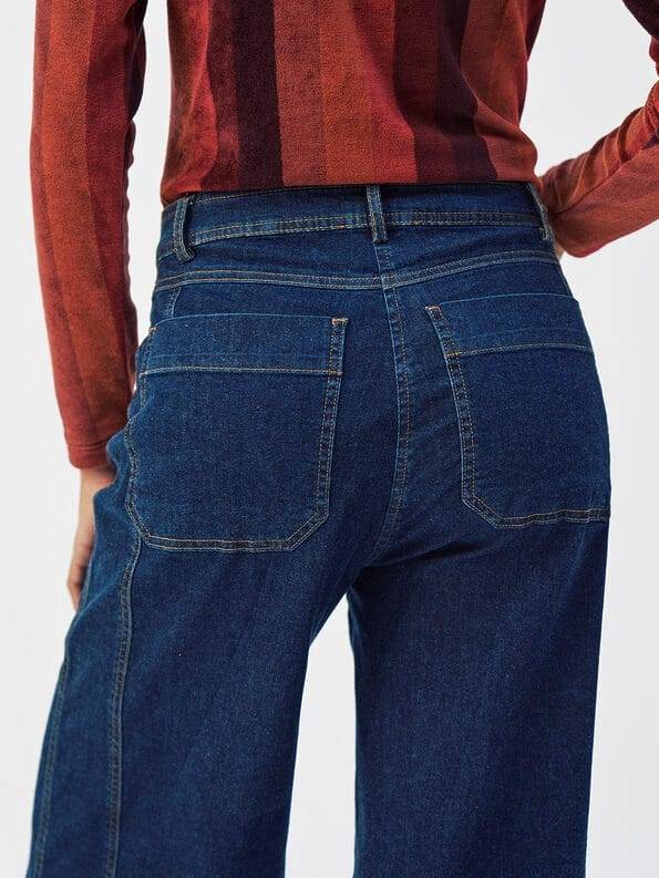 Mademoiselle YéYé Jeans Hose Mit Breitem Saumaufschlag Aus Bio-Baumwolle