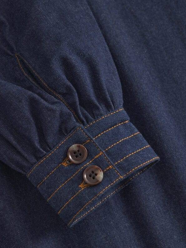 Mademoiselle YéYé Jeans Kleid Mit Bindeband Aus Bio-Baumwolle