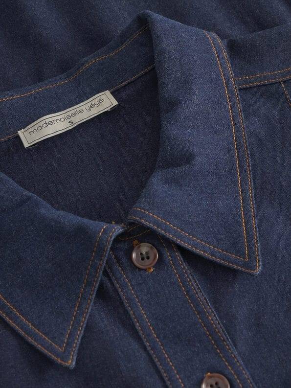 Mademoiselle YéYé Jeans Kleid Mit Bindeband Aus Bio-Baumwolle