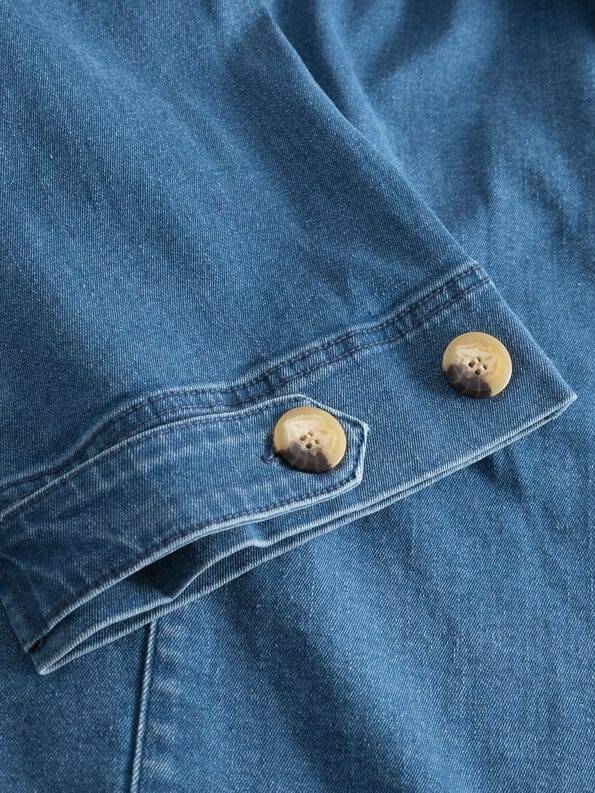 Mademoiselle YéYé Jeans Kurzmantel Im Trenchstil Mit Weiten Ärmeln Aus Bio-Baumwolle