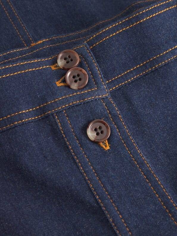 Mademoiselle YéYé Jeans Midi-Rock Mit Knopfleiste Aus Bio-Baumwolle