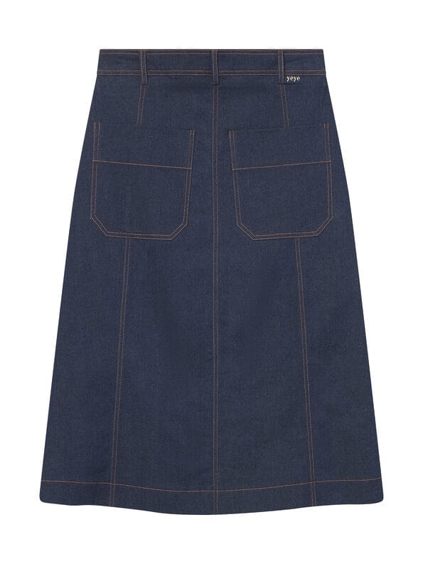 Mademoiselle YéYé Jeans Midi-Rock Mit Knopfleiste Aus Bio-Baumwolle