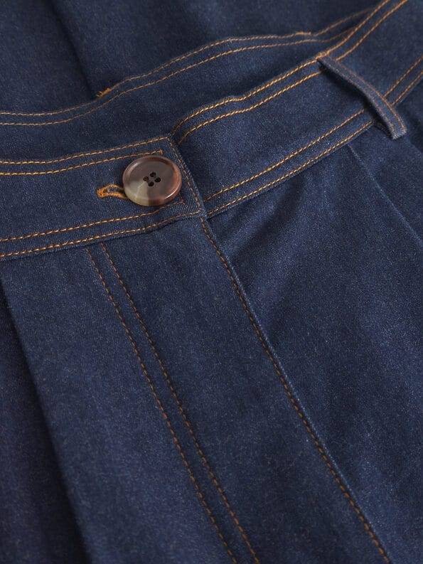 Mademoiselle YéYé Jeans Palazzo Hose Mit Bundfalten Aus Bio-Baumwolle